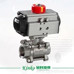 Válvula de bola neumática de tres piezas CF8 de 1/2"-4" de acero inoxidable