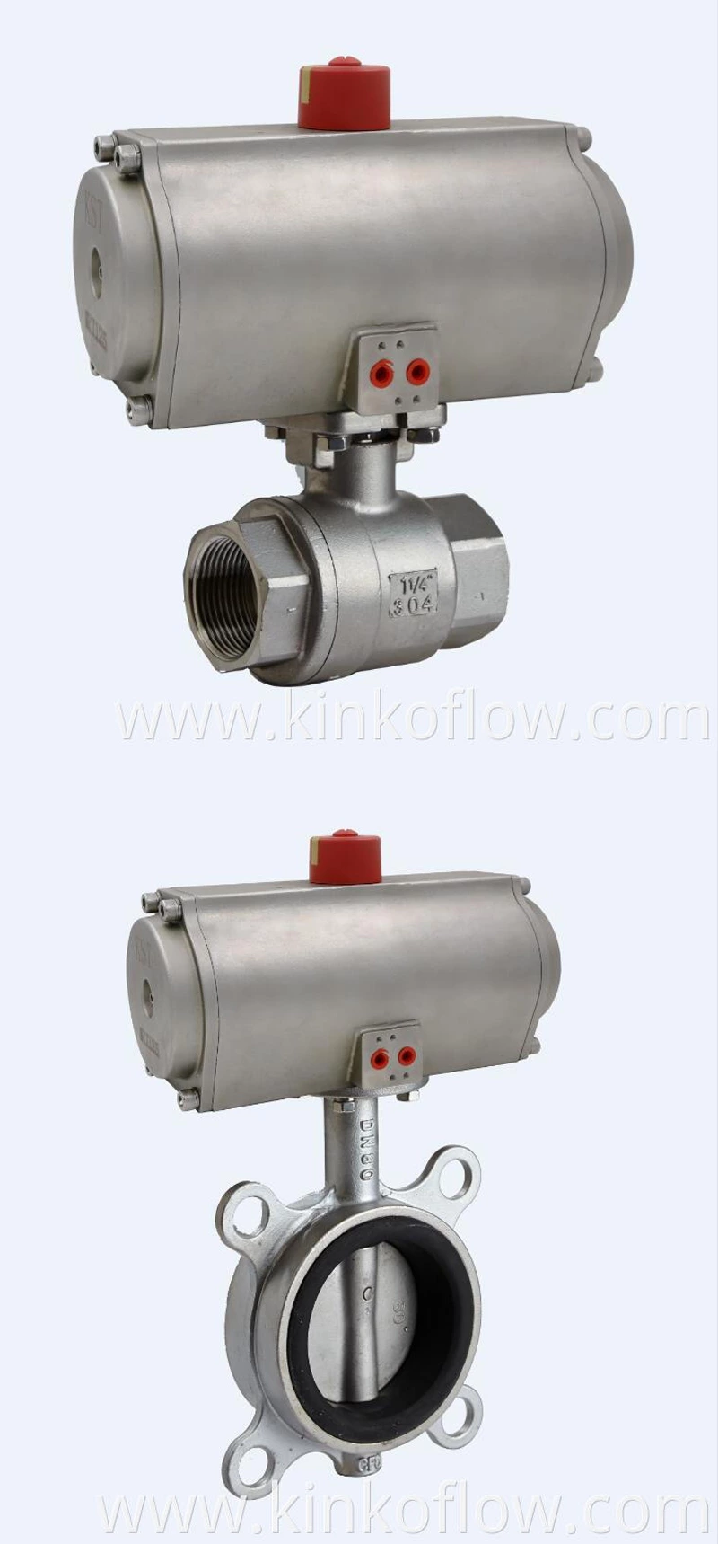 Actuador neumático RT063D de doble efecto de acero inoxidable SS