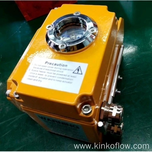 Actuador eléctrico de color amarillo