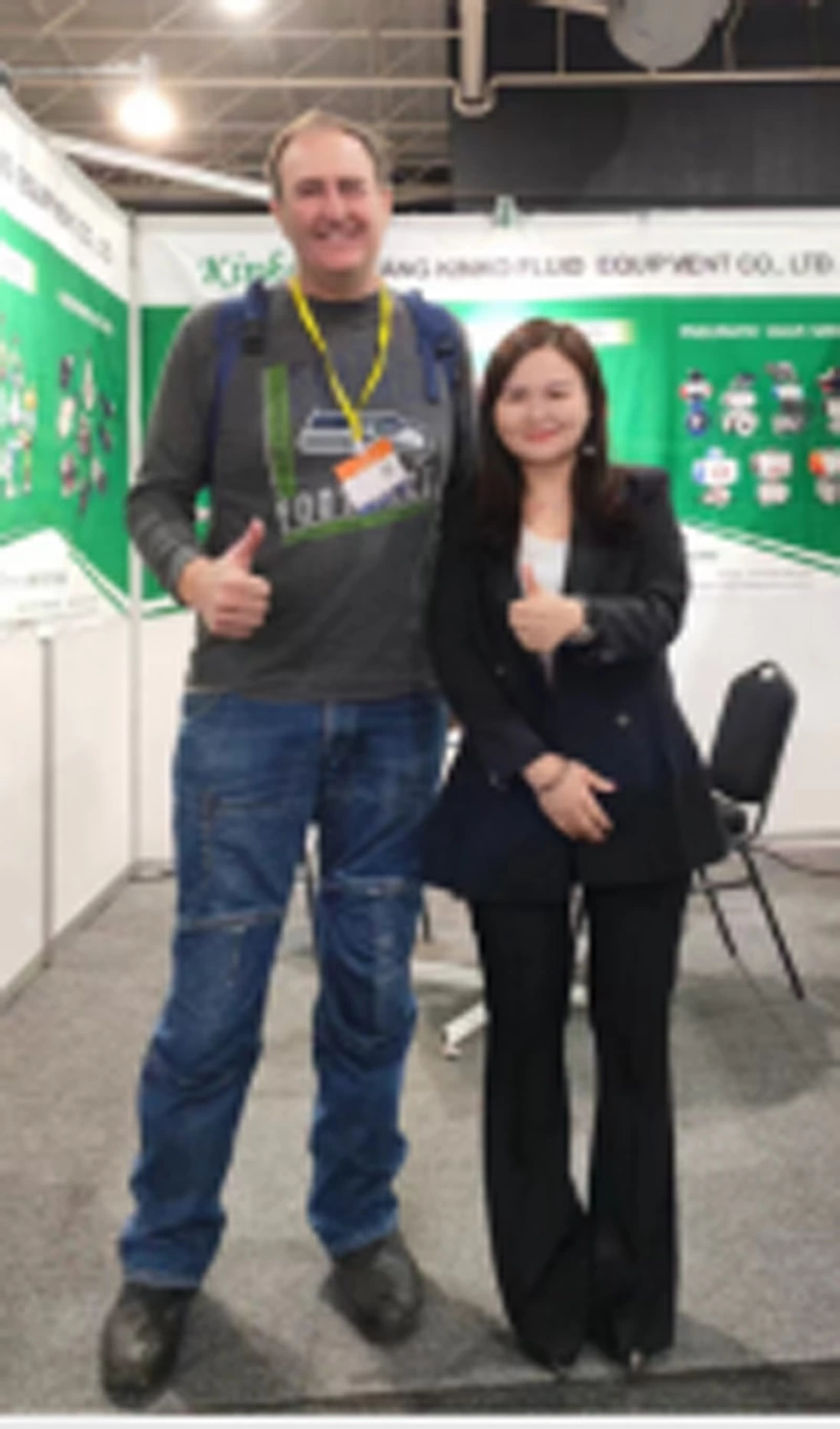 Zhejiang Jinke Fluid Equipment Co., Ltd. exhibe sus principales actuadores y válvulas neumáticas en la Exposición Internacional de Maquinaria de China 2024.